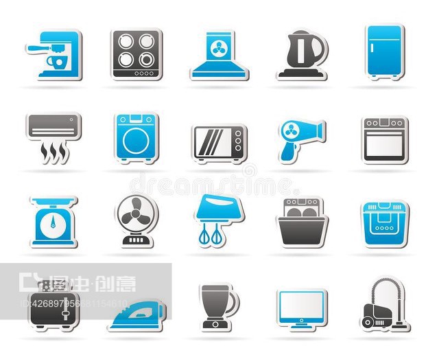 家用電器和電子產(chǎn)品圖標Household appliances and electronics icons